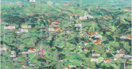 Ručně malované mapy Benešovska
